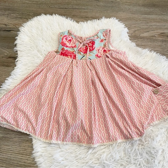 Cheeky Plum Pink Patterned Tunic Top 4T Twirly Floral Cute Girly - Picture 6 of 6